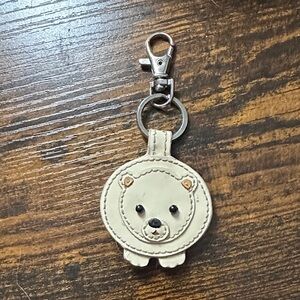 Coach Cream Bear Keychain Charm